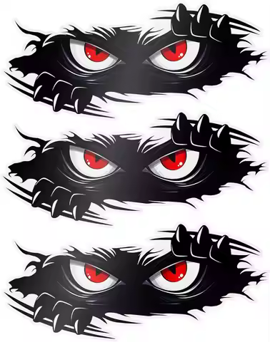 3Pcs Funny Monster Sticker Waterproof 3D Vinyl Self Adhesive Funny Anime Cute Auto Peeking Monster C