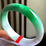 冰種 天然翡翠 緬甸 A玉 玉鐲 • 白底青翡翠福鐲