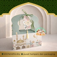HIJAU Eid Box Sage Green Bag Eid Al-Fitr Mosque dry cake jar Box Eid Hampes Box 1 rectangular jar 35