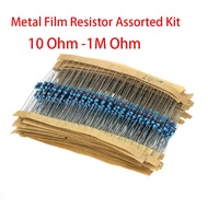 30values each 20pcs =600pcs  Metal Film Resistor Assorted Kit 1% 1/4W 10 Ohm  1M Ohm 10R 22R 47R 100
