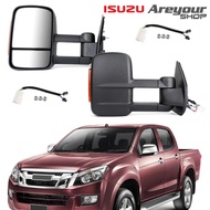 Areyourshop กระจกมองข้าง ISUZU DMAX ปี 2012-2023 กระจกลากจูงยืดได้เหมา Isuzu D-MAX Mux Holden Colora