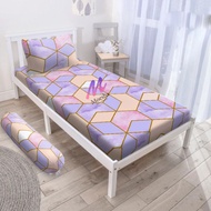 sprei 120x200 double bed no 3 motif aesthetic kotak hitam sudut karet - marbel pink tambah sarban