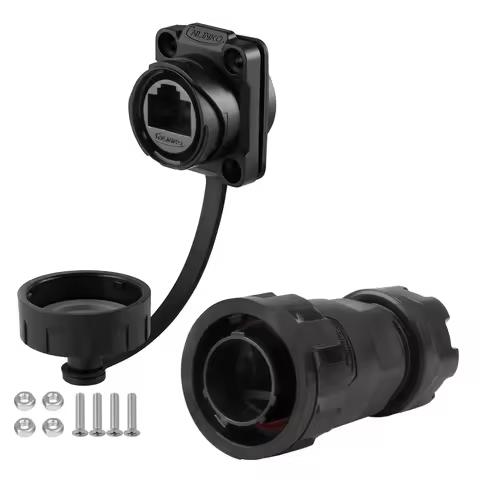 CNLINKO YM20 PBT Waterproof IP68 Circular RJ45 Connector 8P8C CAT6 Bayonet Lock for Outdoor & Indoor