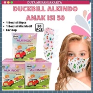 [Promo] Masker Duckbill Alkindo Anak 1 Box Isi 50Pcs Masker Anak 4Ply