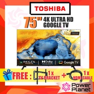 [FREE TV BRACKET & HDMI CABLE] Toshiba 75'' C350NP 4K UHD Google Smart TV 75C350NP Television