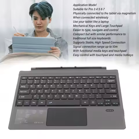 Bluetooth Keyboard Ultra Slim Portable Quiet Typing Magnetic Wireless Keyboard with Touchpad for Pro