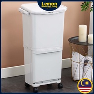 🍋 45L Large Kitchen Dustbin Trolley Sorting Dustbin Recycle Dustbin with Wheel Tong Sampah Dapur Ton