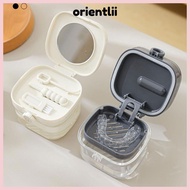 ORIENTLIIY Braces Storage Box, Leak-Proof Double Layer Denture Bath , Portable Transparent Braces Cl