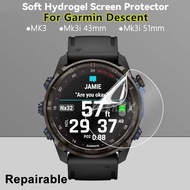 Soft TPU Clear Protective Film For Garmin Descent Mk3i 43mm 51mm Smart Watch Screen Protector Cover