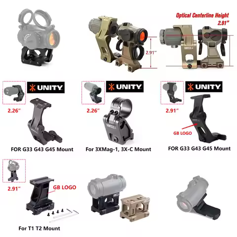 Tactical UNITY Optic Riser FAST FTC Mount For Aimpoint T1 T2 EOTECH G33 G43 G45 2.26'' 2.91'' Optica