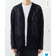 417 EDIFICE JACKET 25SS Knitted Hollow Cardigan Hole Breathable Trendy Japan Daigou