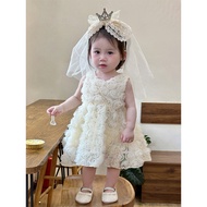 Sleeveless Floral Princess Dress 8 Months