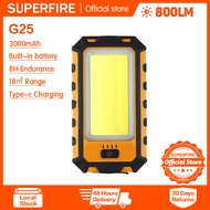 Superfire G25 Đèn làm việc Tích Hợp Pin 8 Giờ Độ Bền Ngoài Trời Không Thấm Nước Đế Hút Nam Châm Đèn