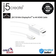 j5create JDC159 Kabel Mini DisplayPort to 4K HDMI / Penugar Mini DisplayPort to HDMI / Mini DisplayP