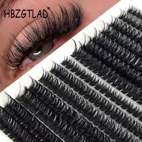 HBZGTLAD 280 bundle 10D 60D 80D natural style handmade eyelash bundle 3D mink eye eyelash cluster ey