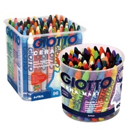 Playable [Italy GIOTTO] Easy-To-Clean Children's Portable Crayons [With Pen Holder] (96 Pieces Packa