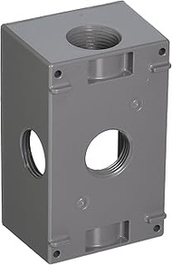 Hubbell-Bell 5332-0 Weatherproof Electrical Box, 1 Gang, 18.3 Cu-in, 4-1/2 in L X 2-3/4 in W X 2 in 