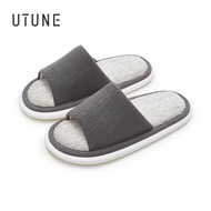 UTUNE Women Indoor Line Slippers Open Toes Towel Upper Men Home Shoes Non-slip Soft House Flats
