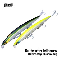 Kingdom Sea Fishing Lures 18cm 29g 33g Floating Slow Sinking Baits Minnow Wobbler Artificial Hard Ba