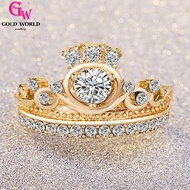 GW Jewellery Cincin PerempuanFashion Emas 916Korean 24k Bangkok Stainless Popular Crown Gold Plated Rings Women's Diamond Ideas