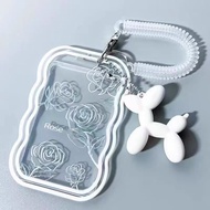 Simple Rose Rice Card Bus Card Holder ID Holder Silicone Work Card Holder Rice Card Holder Work Card