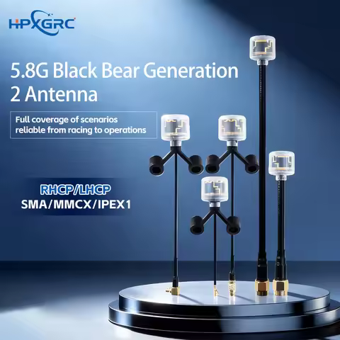 HPXGRC 5.8G Black Bear FPV Antenna V2 RHCP/LHCP SMA/UFL/MMCX-90°/MMCX-Straight for 5.2-6GHz RC Quadc