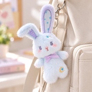 Rabbit Plush Keychain, Soft Miniature Size Fluffy Bunny Pendant, Stuffed Animal Charm Premium Cotton