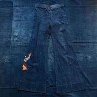 70s Antonio Guiseppe  Mickey embroidery pants 米奇刺繡丹寧嬉皮喇叭褲
