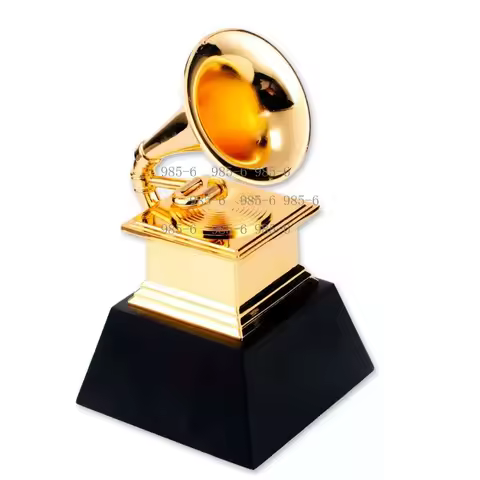 22.5cm Metal Replica Gra-mmy Award Horn Trophy 1:1 Scale Size Music Souvenirs Award Statue