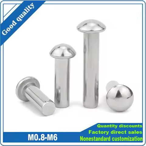 10/50pcs M0.8 M1 M1.2 M1.4 M1.6 M2 M2.5 M3 M4 M5 M6 A2-70 304 Stainless Steel Clinch Bolt Solid Rive