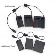 1.5v 3v 6v AA Battery Holder Storage Box Case Portable Mini USB female cable Power Supply Battery Bo