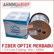 CABLE DROP CORE DROP WIRE FO MERBABU BRANDFiber Optik BY KENSATEL 1 2 4 CORE 3 SELING 3S 1KM 1000M 1