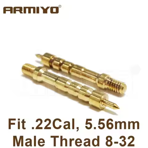 Armiyo 7.62mm/9mm .22/.243/.40/.45 Cleaning Brass Jag 8-32 Brush Rifle Pistol Head Spear Pointed Car