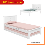 White Simple Wooden Pull Out Bed Single Bed / Katil Kayu Single / Katil Pull Out Single / Katil Pull Out Bujang / Pull Out Kayu / Katil Murah / Katil Tarik Bawah