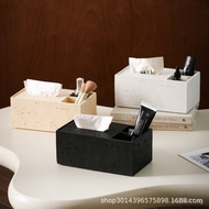 Wabi-Sabi Wind Cave Stone Multifunctional Tissue Box Remote Control Storage Paper Box Washstand Comb