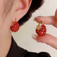 Light luxury earrings luxurious diamond earrings elegant circle sparkling diamond earrings