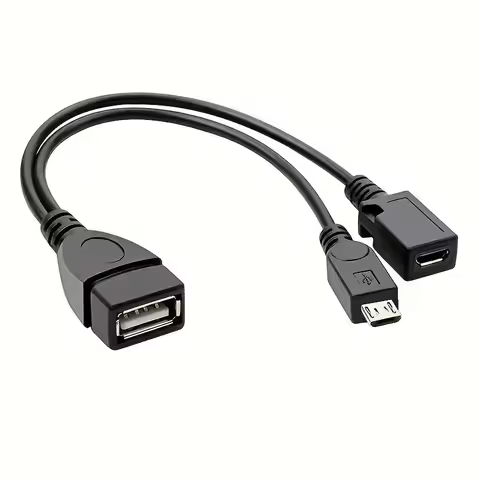 2-in-1 OTG USB to Micro USB Splitter Adapter for Fire Stick 4K/Fire TV, Android Phone/Tablet, Durabl