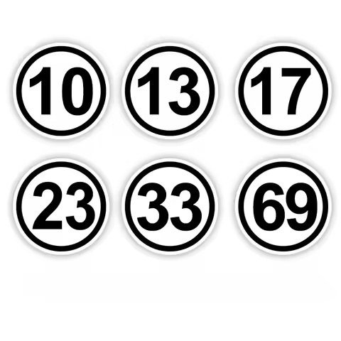 Racing Number 46 93 10 11 13 17 23 69 77 in Circle for Motogp Motorcycle Helmet Motorbike Body Decal