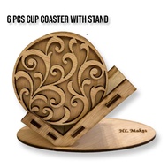 Wooden Cup Coaster Set - The Spring Flower/ coaster for cup / coaster for mug