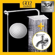 Best Stainless Steel 304 Square Shower Set With Two Way Faucet Shower Head Rain Shower Set