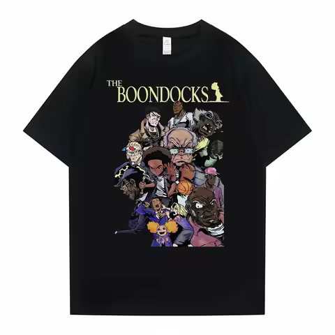 The Boondocks Huey and Riley Printed Tshirt Men Women Anime Cartoon Fashion T-shirt Funny Man T Shir