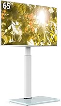 AOKCOS Swivel TV Floor Stand for 32-65 Inches TVs, 8 Level Height Adjustable Corner Small TV Stand M
