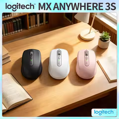 Ergonomic Wireless MX Anywhere 3S - 8K DPI, MagSpeed Scroll, Anti-Slip Surface, Great for Beauty Sto
