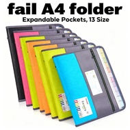 Expanding Zipper Storage 13 Pockets Folder A4 Size fail Folder