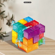 RUBIK magnet 7 parts assembled in translucent color, size 6x6x6cm