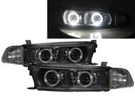 卡嗶車燈 適用 Mitsubishi 三菱 Galant 98-05 光導LED光圈 魚眼大燈 日規 歐規 黑框