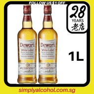 1L Dewars White Label Blended Scotch Whisky 1 Liter Twin Bottles w/o Gift Box