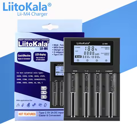 LiitoKala lii-M4 lii-PD2 lii-PD4 lii-S4 lii-S2 lii-500 lii-S8 LCD Battery Charger For 21700 18650 26