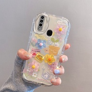 Cho Oppo A31 2020 A8 dễ thương búp bê vỏ điện thoại lớn lượn sóng họa tiết hoạt hình bìa cho cô gái