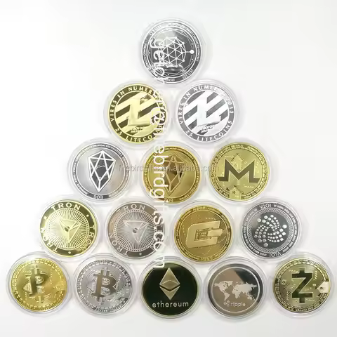 Gold Plated Collectible Art Bitcoin Coin Gold Silver Copper Metal Crypto Coins Ada Ripple Z Neo Cryp